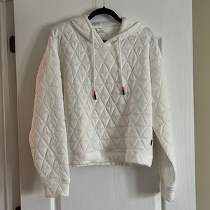 White Quilted Triad Hoodie